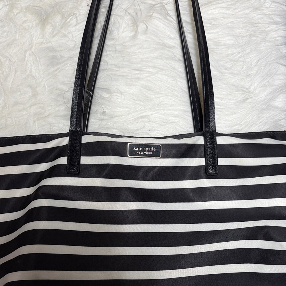 Kate Spade Black and White Striped Tote